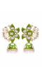 Traditional Gold Plated Lotus Light Green Jhumka Jhumki Earrings RAE0701