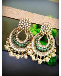 Buy Online Royal Bling Earring Jewelry Crunchy Fashion Dazzling Pearl Gold-Plated  Kundan Meenakari Pink Chandbali Earrings RAE1891 Jewellery RAE1891