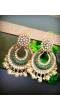 Traditional Gold Plated  Green color Chandwali Drop & Dangler RAE0705