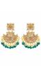 Traditional Gold Plated  Green Pearl Dangler Earrings RAE0710