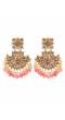 Traditional Gold Plated Pink Pearl Dangler Earrings RAE0712