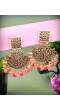 Traditional Gold Plated Pink Pearl Dangler Earrings RAE0712