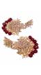 Traditional Gold Plated Red Pearl Dangler Earrings RAE0713