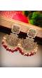 Traditional Gold Plated Red Pearl Dangler Earrings RAE0713