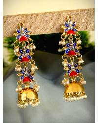 Buy Online Crunchy Fashion Earring Jewelry Red-Peach Crystal Stud Earring Jewellery CFE1222