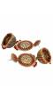 Traditional Gold plated Round Floral red Jhumka Earring RAE0721