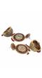 Traditional Gold plated Round Floral Maroon Jhumka Earring RAE0724