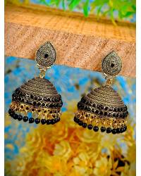 Buy Online Royal Bling Earring Jewelry Crunchy Fashion Gold Tone Green Kundan Beads Tassel Drop Earrings RAE2243 Earrings RAE2243