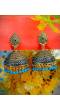 Traditional Gold Plated Blue Pearl Jhumki Earring RAE0733