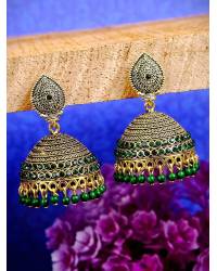 Buy Online Crunchy Fashion Earring Jewelry Gold plated Antique Grey Floral Jhumka Earrings RAE0936 Jewellery RAE0936