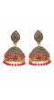 Traditional Gold Plated Red Pearl Jhumki Earring RAE0735  