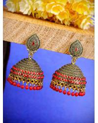 Buy Online Royal Bling Earring Jewelry Gold Plated Round Shape Jali Style White Earrings RAE0965 Jewellery RAE0965