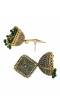 Traditional Gold plated Dark Green Jhumka Jhumki Earrings RAE0740 