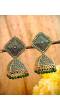 Traditional Gold plated Dark Green Jhumka Jhumki Earrings RAE0740 