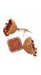 Traditional Gold plated Dark Maroon Jhumka Earrings RAE0741 