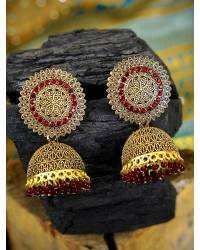 Buy Online Crunchy Fashion Earring Jewelry Pink-Green Beaded Stud Earrings for Women & Girls Drops & Danglers CFE2195