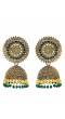 Traditional Gold Plated Dark Green Pearl Jhumka Earring RAE0747 