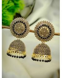 Buy Online Royal Bling Earring Jewelry Traditional Gold plated Black Jhumka Jhumki Earrings RAE0737  Jewellery RAE0737