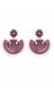 Oxidized Silver Pink Chandwali Dangler With White Pearl Earring RAE0753 
