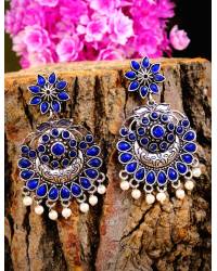 Buy Online Royal Bling Earring Jewelry Crunchy Fashion Dazzling Pearl Gold-Plated  Kundan Meenakari Pink Chandbali Earrings RAE1891 Jewellery RAE1891