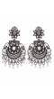 Oxidized Silver & White Chandwali Kundan Work Dangler Earring RAE0756 