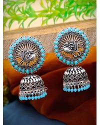 Buy Online  Earring Jewelry Traditional Gold Grey Peacock Jhumka Earrings RAE0399 Jhumki RAE0399