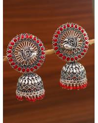 Buy Online Crunchy Fashion Earring Jewelry Crunchy Fashion Oxidized Matte Finish Silver Elephant Motif Hanging Earrings CFE1862 Jewellery CFE1862