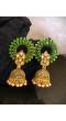 Traditional Gold Plated Green Crown Style Earring RAE0777 