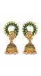 Gold Plated Green Crown Kundan Earrings  RAE0779