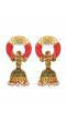 Traditional Gold Plated Pink Crown Kundan  Style Earring RAE0780