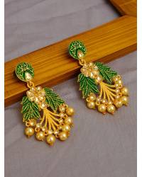 Buy Online Royal Bling Earring Jewelry beautiful  Ethnic Meenakari Black Jhumka Hoop Earring With Pearls RAE1356 Jewellery RAE1356