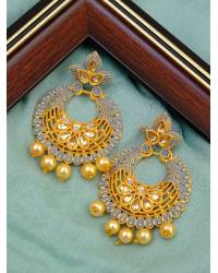Buy Online Royal Bling Earring Jewelry Crunchy Fashion Ethnic Gold Plated  Kundan Black Pearl Dangler Earrings RAE2102 Earrings RAE2102