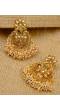 Gold Plated Kundan Earrings With Pearls RAE0785