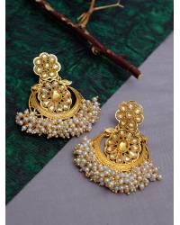 Buy Online Royal Bling Earring Jewelry Gold-Plated Enamel  White Pearl Pearls Jhumka Earrings RAE1945 Jewellery RAE1945