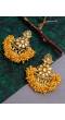 Gold Plated Kundan Earrings With Pearls RAE0787