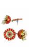 Traditional Gold Plated Red Floral Jhumka Earring RAE0798