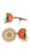 Traditional Gold plated Round Floral Pink Jhumka Earring RAE0799