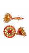 Traditional Gold Plated Red Floral Kundan Earring RAE0801