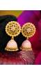 Traditional Pink Floral Gold Plated Kundan Earring RAE0802