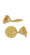 Indian Traditional Gold Plated Sea Green Floral Kundan Jhumka Earring RAE0803
