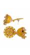 Indian Traditional Gold Plated Yellow Floral Kundan Jhumka Earring RAE0806