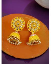Buy Online Royal Bling Earring Jewelry Gold Plated Green Orange Jhumka Jhumki Earrings  Jewellery RAE0416