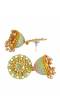 Indian Traditional Gold Plated Sea Green Floral Kundan Jhumka Earring RAE0807