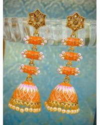 Buy Online Crunchy Fashion Earring Jewelry Peach Crystal Dangling Earrings Jewellery CFE1476