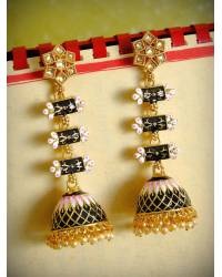 Buy Online Royal Bling Earring Jewelry Oxidized Silver Plated Pink Antique Jhumka Earrings RAE0664 Jewellery RAE0664