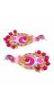 Traditional Lotus Pink & White Chandbali Dangler Earrings RAE0820