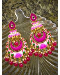 Buy Online Royal Bling Earring Jewelry Long  Multilayer Light Pink & Gold  Pearls Necklace Set RAS0204 Jewellery RAS0204