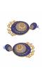 Gold Plated Round Blue Drop & Dangler Earrings RAE0826