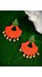 Traditional Gold Plated Antique Red & Green Dangler Earring RAE0827