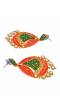 Gold Plated Beautiful Traditional Design Red & Green  Drop & Dangler Earrings RAE0829
